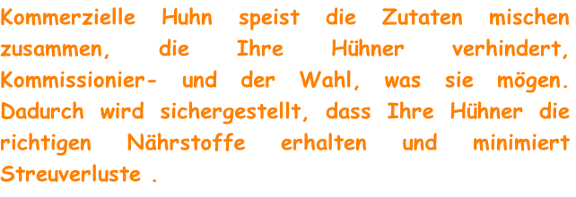 Kommerzielle Huhn speist die Zutaten mischen zusammen, die Ihre Hühner verhindert, Kommissionier- und der Wahl, was sie mögen. Dadurch wird sichergestellt, dass Ihre Hühner die richtigen Nährstoffe erhalten und minimiert Streuverluste .